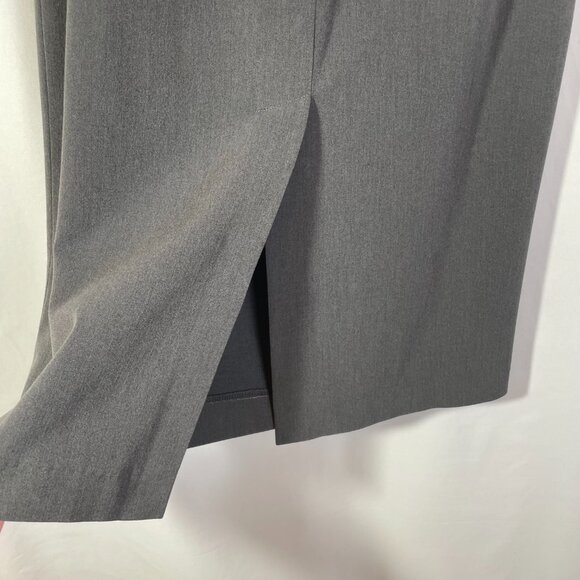 Caslon Maxi Skirt Size 14 P Gray Back Slit Tailored Quality Retro - Picture 4 of 11